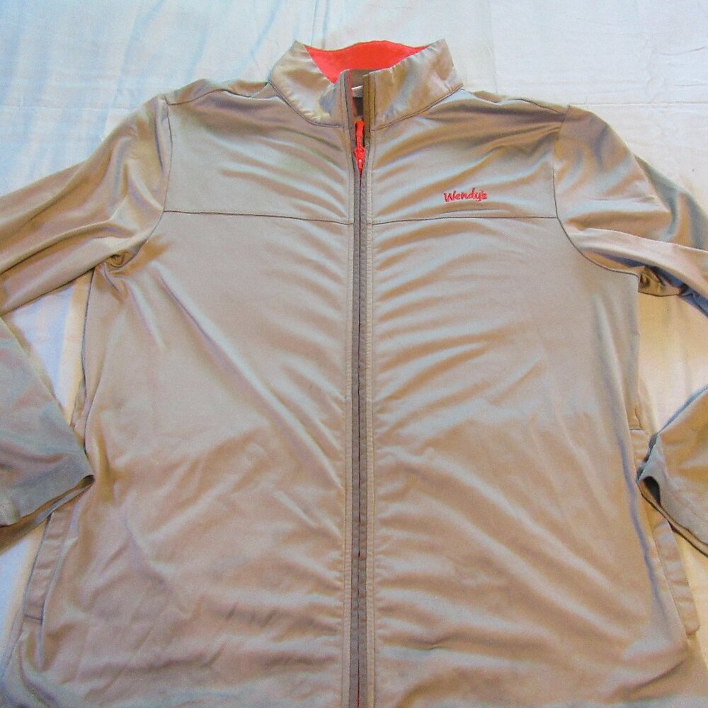 Mens Vtg Wendys Barco Full Zip Uniform Jacket Sz L Gray